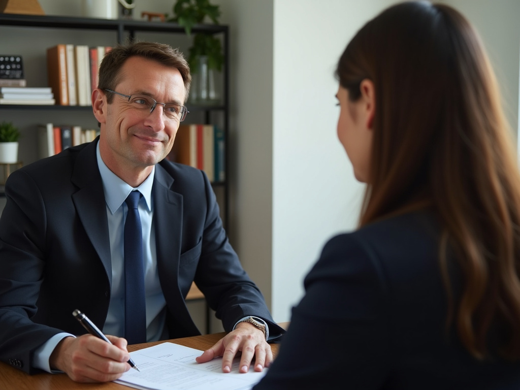 Attorney with client — los angeles car accident lawyer