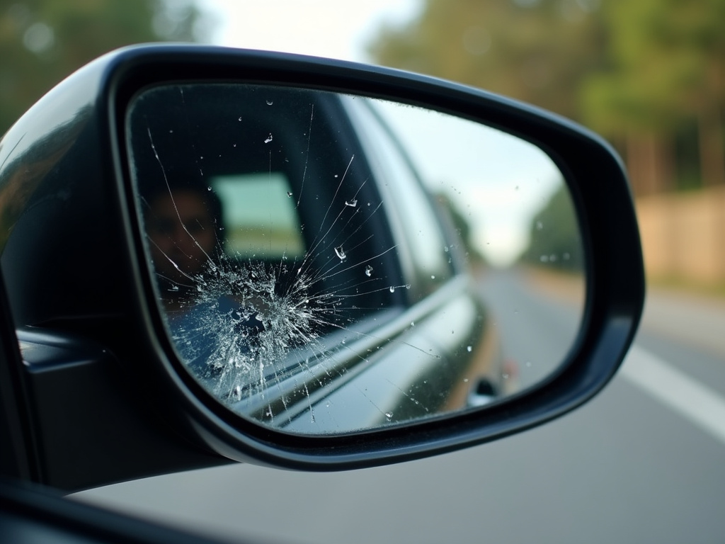 Broken car mirror — los angeles pedestrian accident lawyer