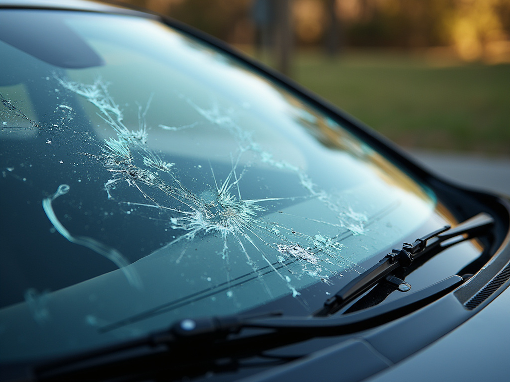 Broken windshield — los angeles car accident lawyer