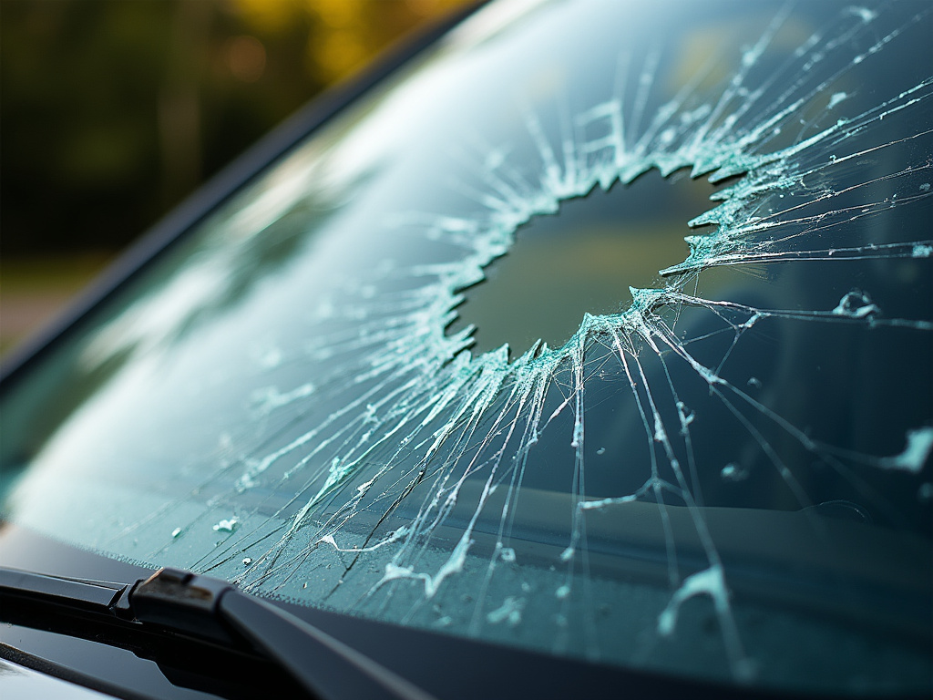Broken windshield — los angeles truck accident lawyer