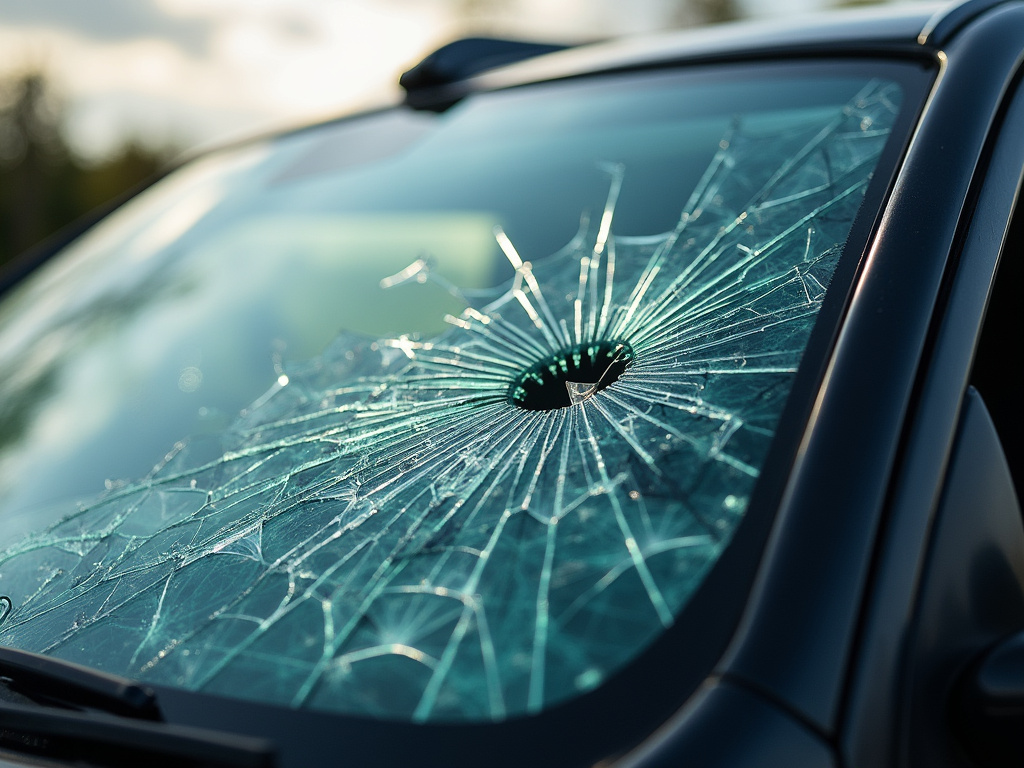 Broken windshield — los angeles truck accident lawyer