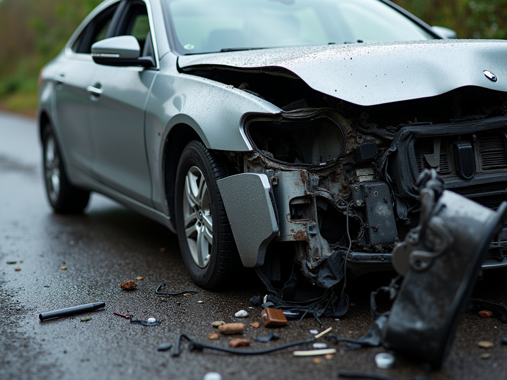 Car accident wreckage — personal injury lawyer phoenix