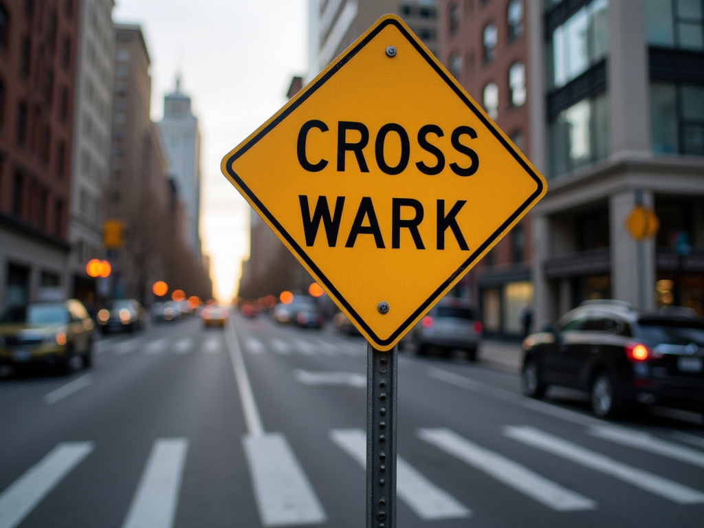 Crosswalk sign — los angeles pedestrian accident lawyer