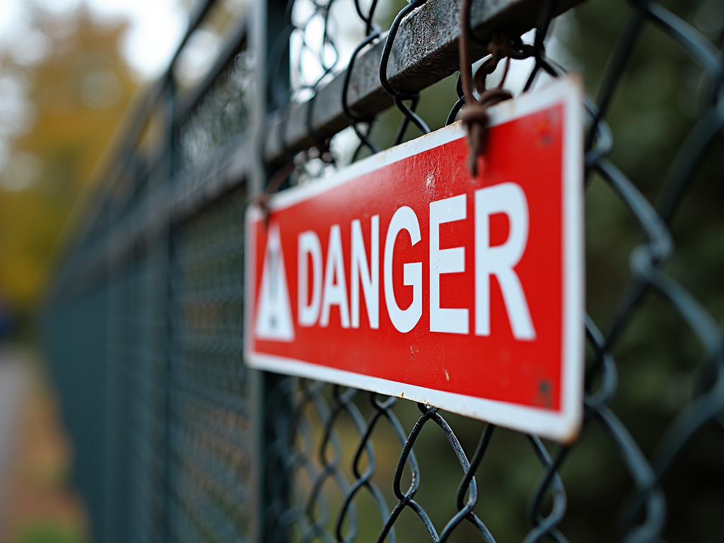 Warning sign fence — dog bite lawyer phoenix