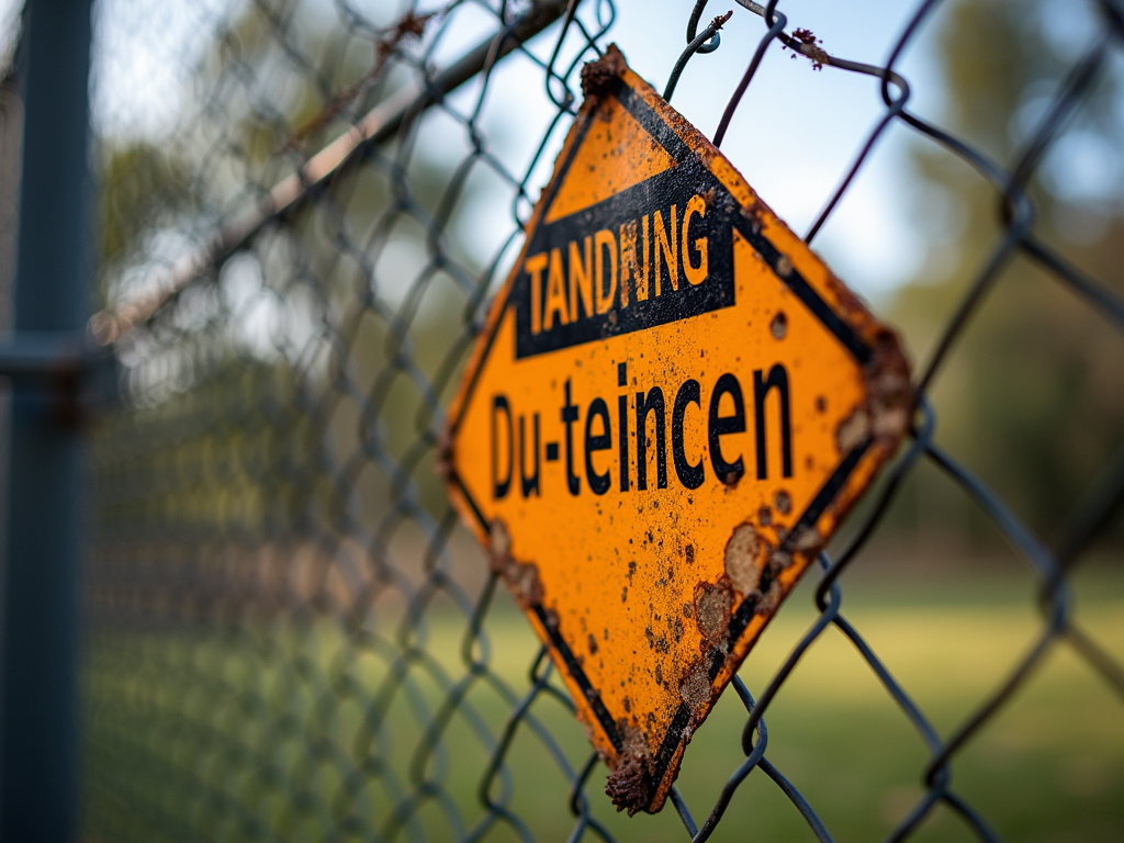 Warning sign fence — los angeles dog bite lawyer