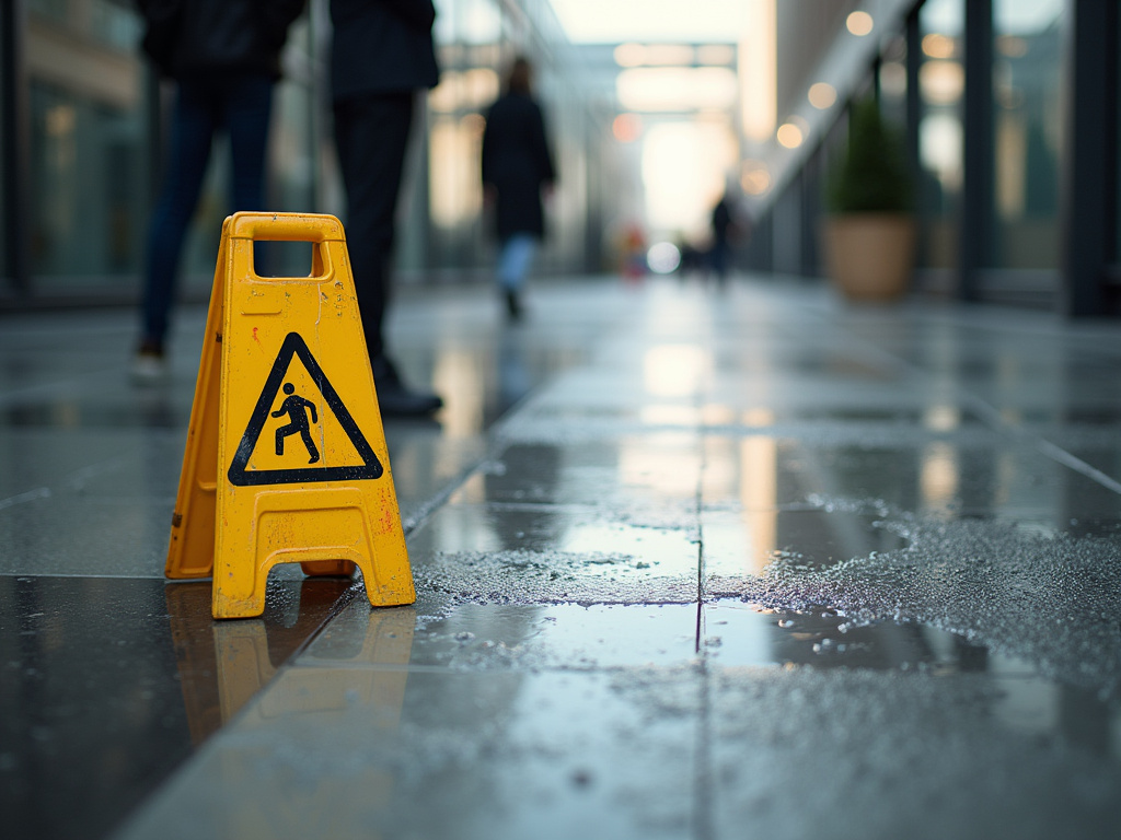 Wet floor sign — los angeles slip and fall lawyer