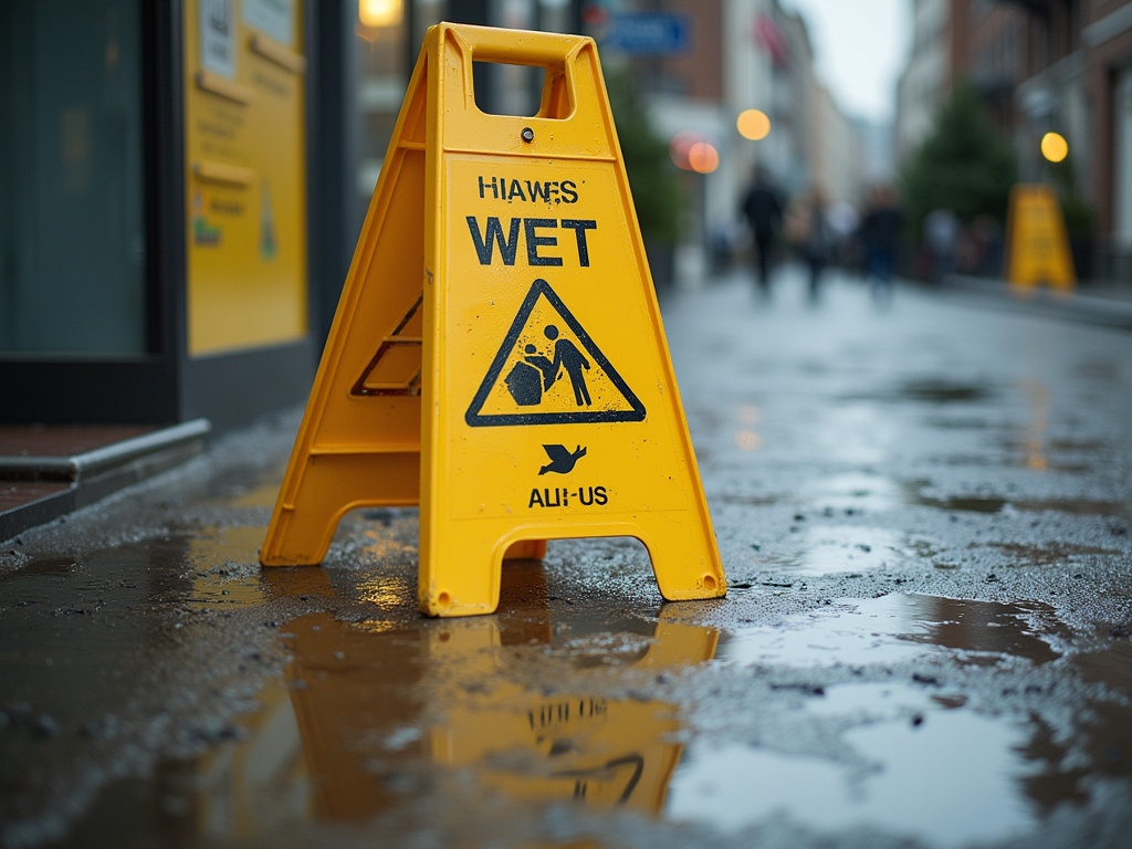 Wet floor sign — los angeles slip and fall lawyer