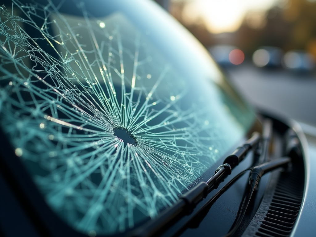 Broken windshield glass — los angeles truck accident lawyer