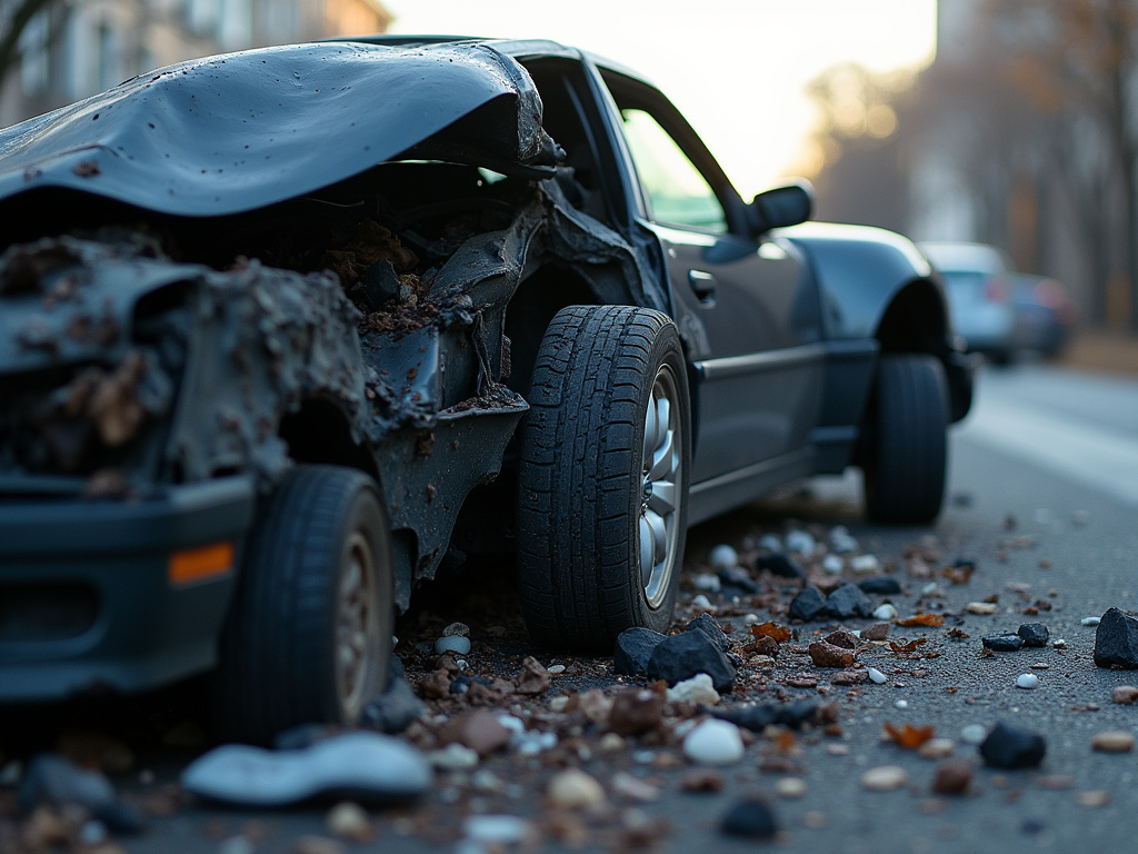 Car accident wreckage — personal injury lawyer phoenix