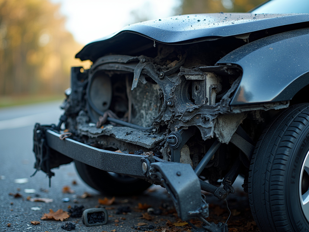 Car crash wreckage — los angeles car accident lawyer