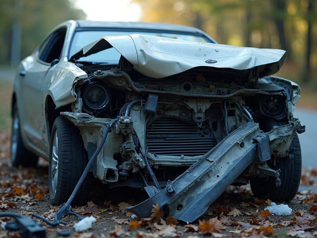 Car crash wreckage — los angeles car accident lawyer