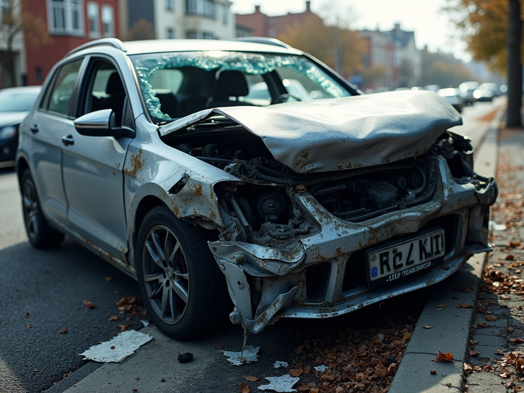 Car crash wreckage — los angeles car accident lawyer