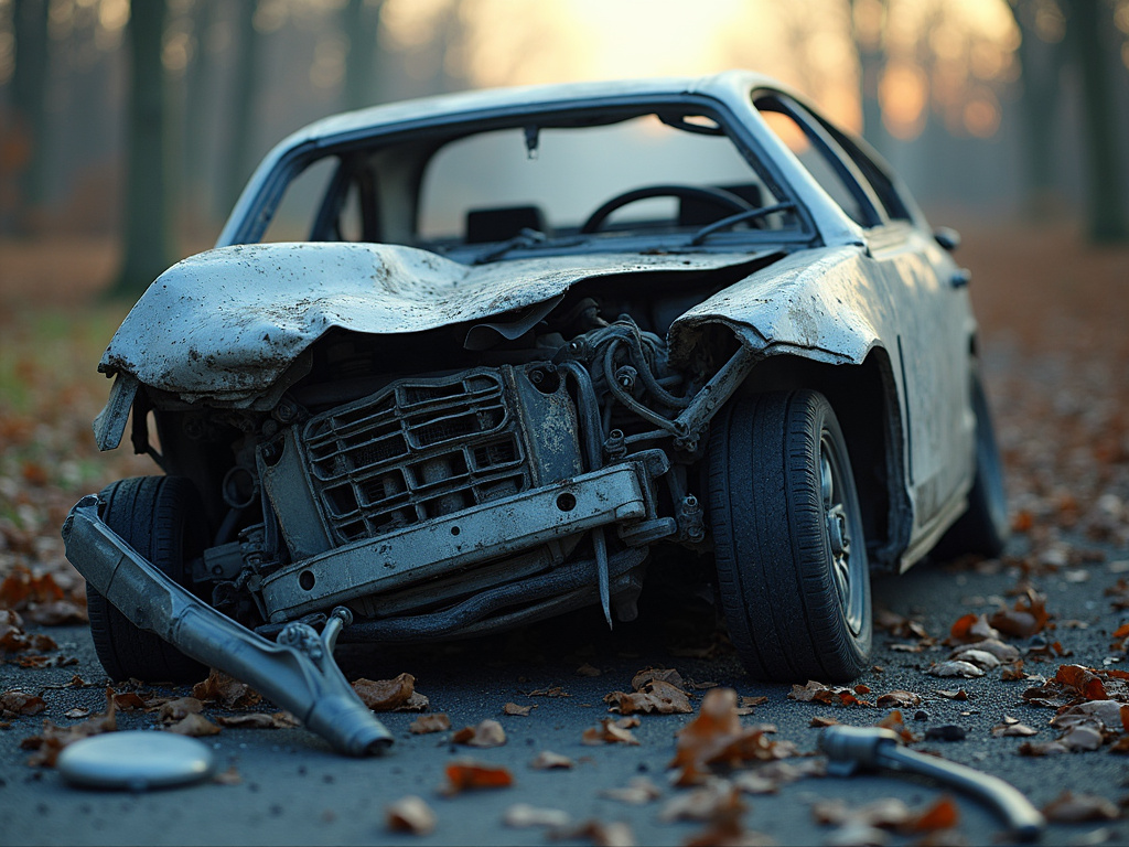 Car crash wreckage — los angeles car accident lawyer