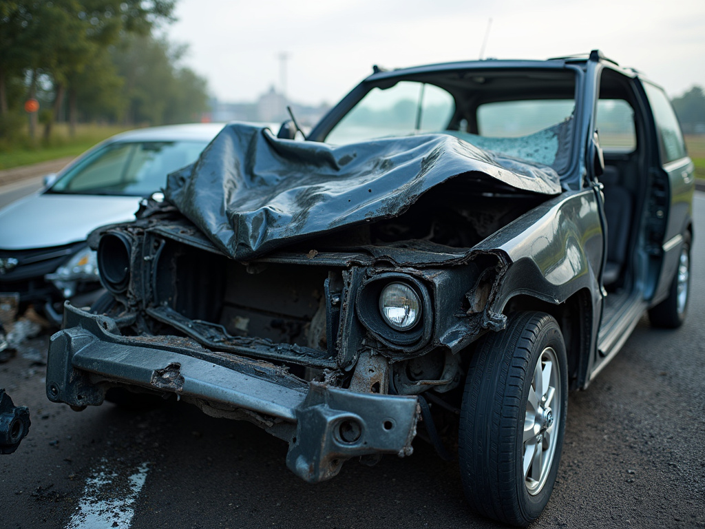 Car crash wreckage — los angeles freeway accident lawyer
