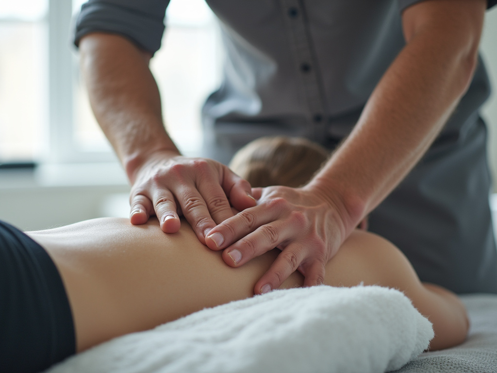 Chiropractor adjusting patient — spinal decompression austin