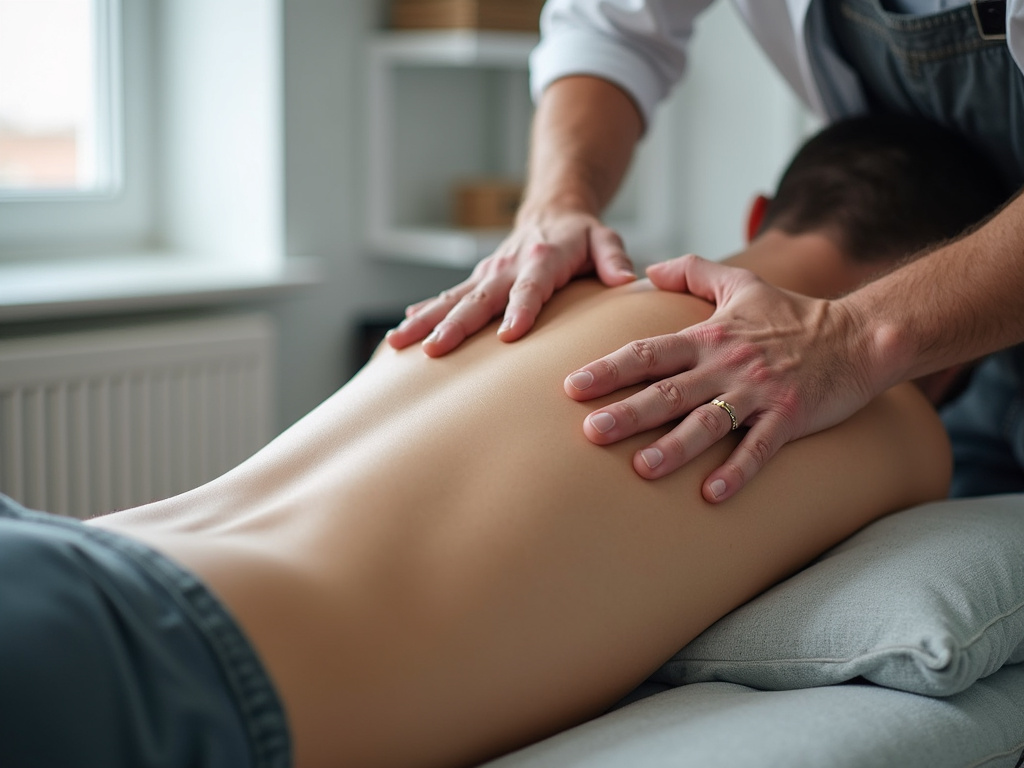 Chiropractor adjusting patient — spinal decompression austin