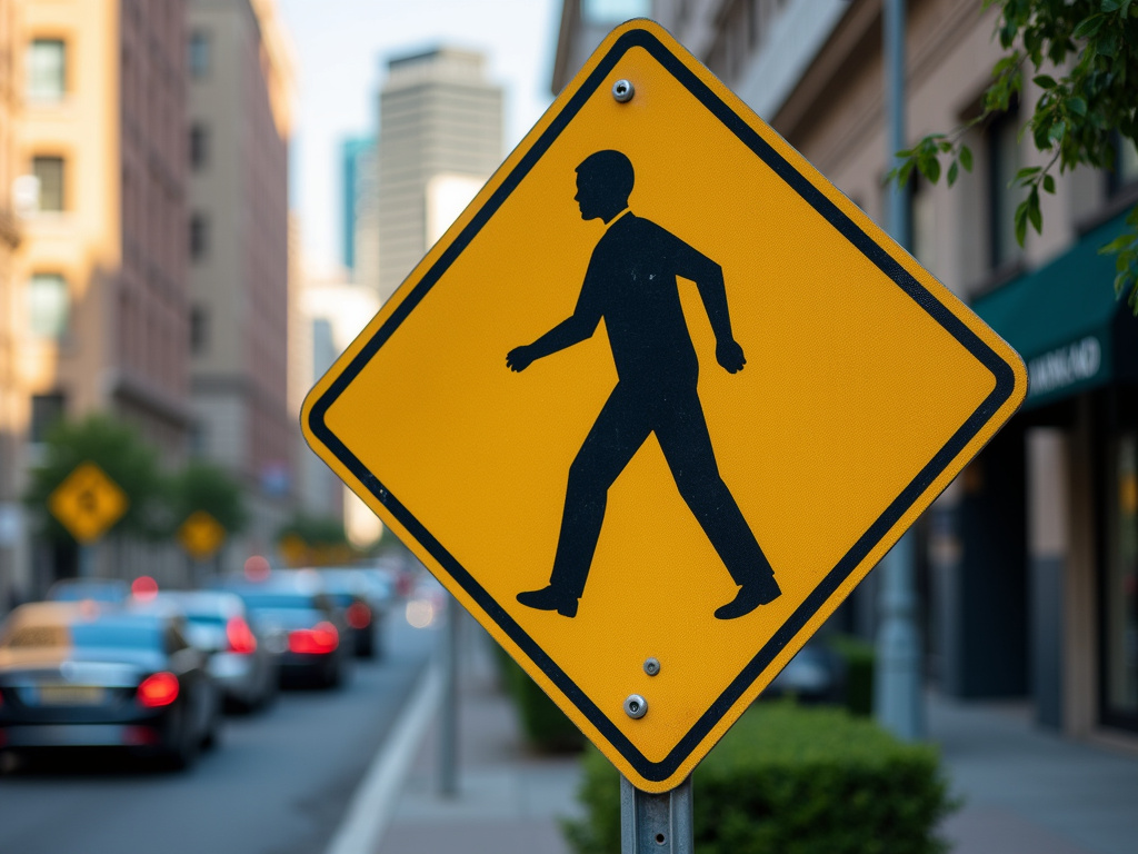 Crosswalk sign — bicycle accident lawyer phoenix