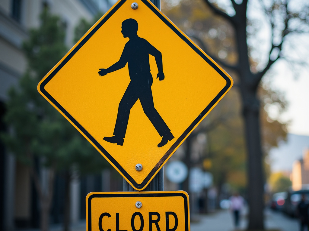 Crosswalk sign — los angeles pedestrian accident lawyer