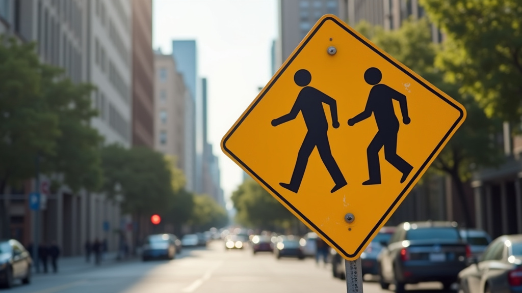 Crosswalk sign — Omega Law Group Accident & Injury Attorneys, Los Angeles, LA