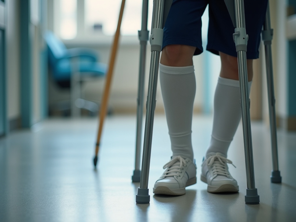 Crutches and cast — los angeles slip and fall lawyer