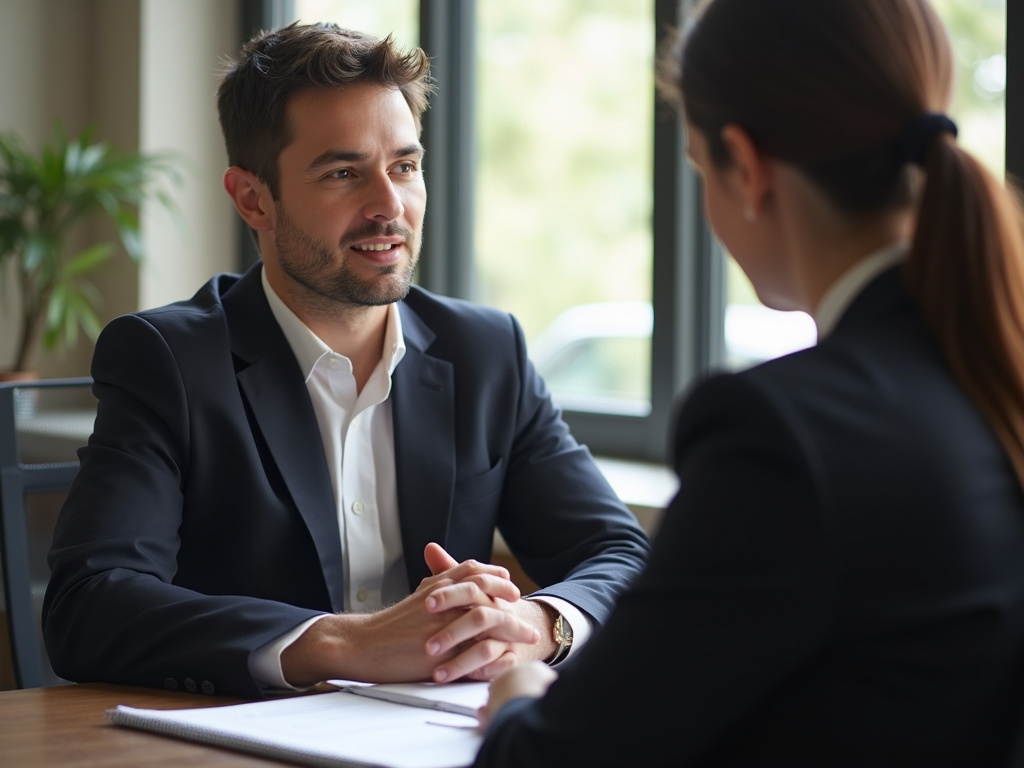 Lawyer with client — los angeles truck accident lawyer