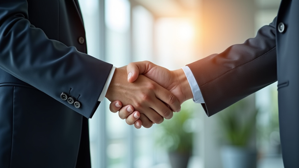 Office handshake — Omega Law Group Accident & Injury Attorneys, Los Angeles, LA