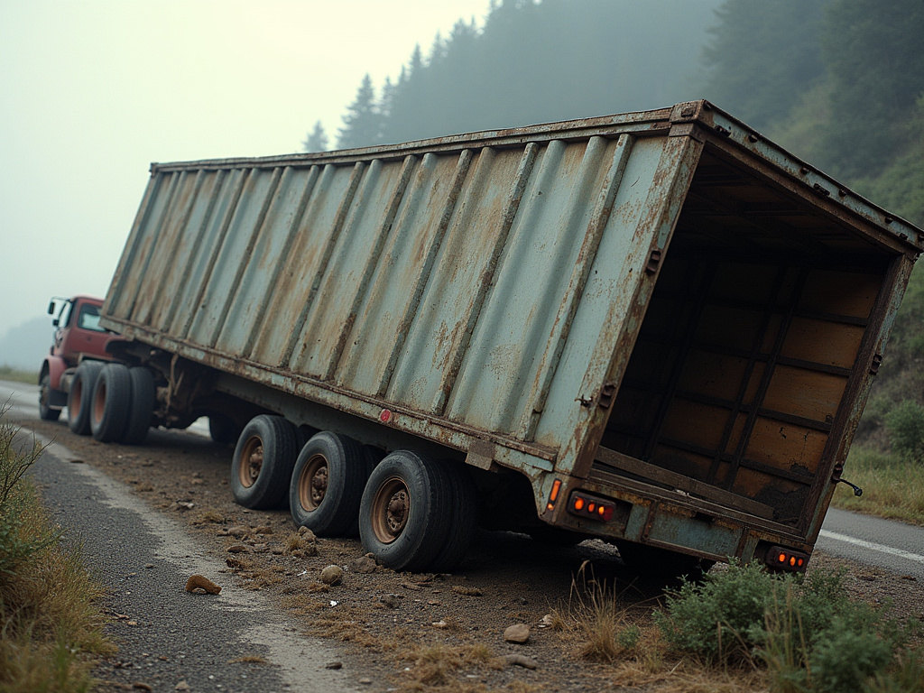 Overturned trailer — los angeles truck accident lawyer