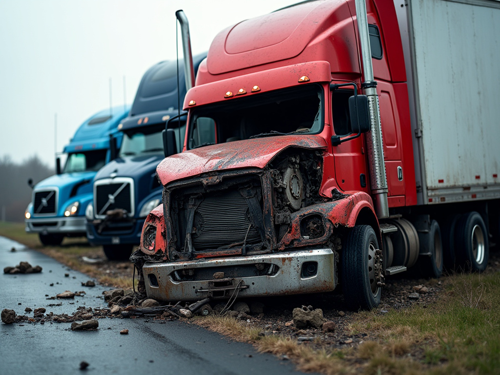 Semi truck wreckage — los angeles truck accident lawyer