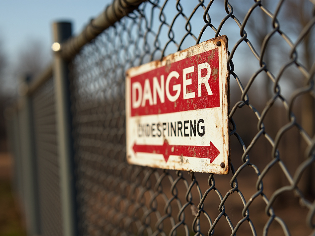 Warning sign fence — dog bite lawyer phoenix