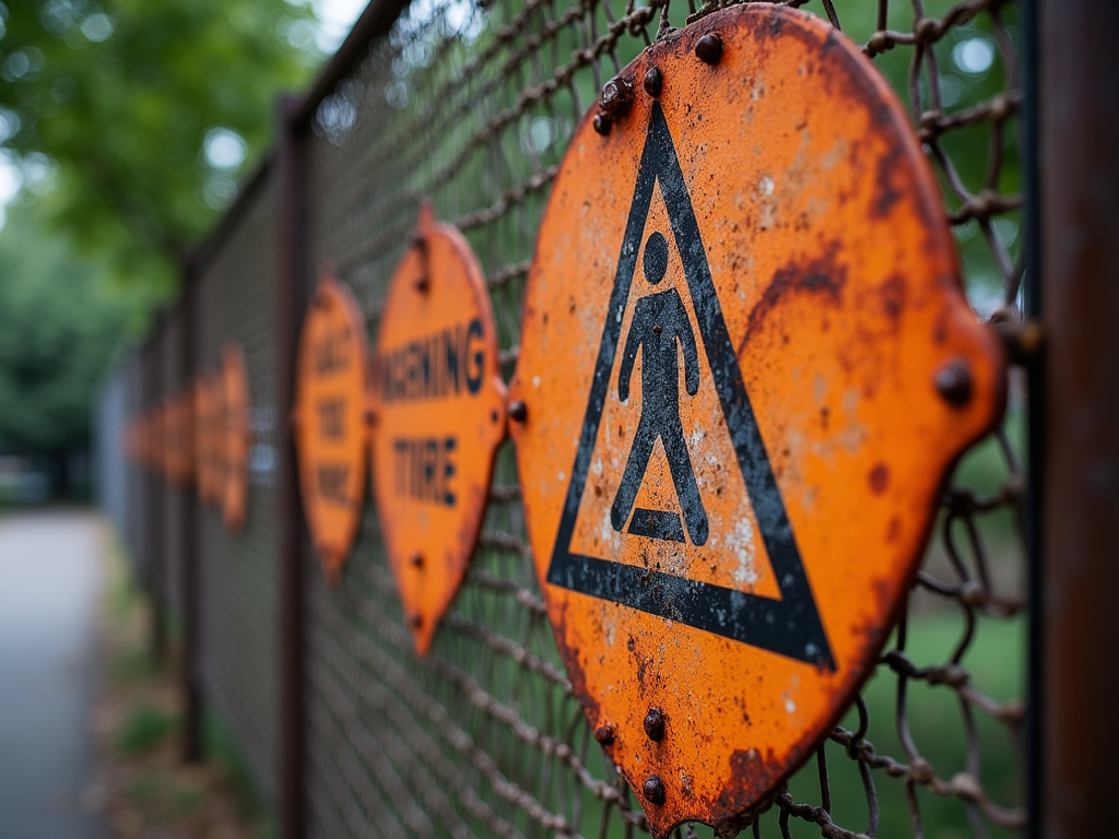 Warning sign fence — dog bite lawyer phoenix