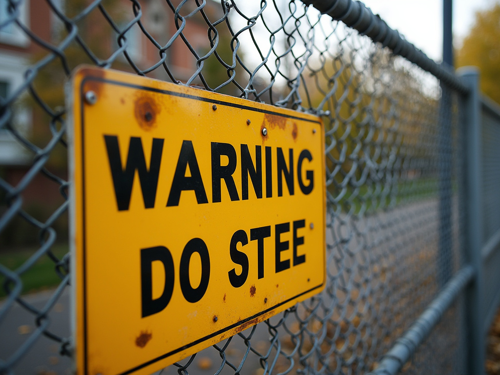 Warning sign fence — dog bite lawyer phoenix