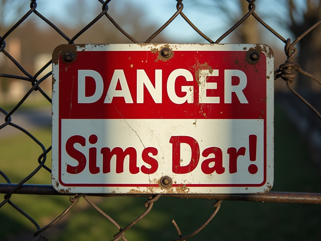 Warning sign fence — dog bite lawyer phoenix