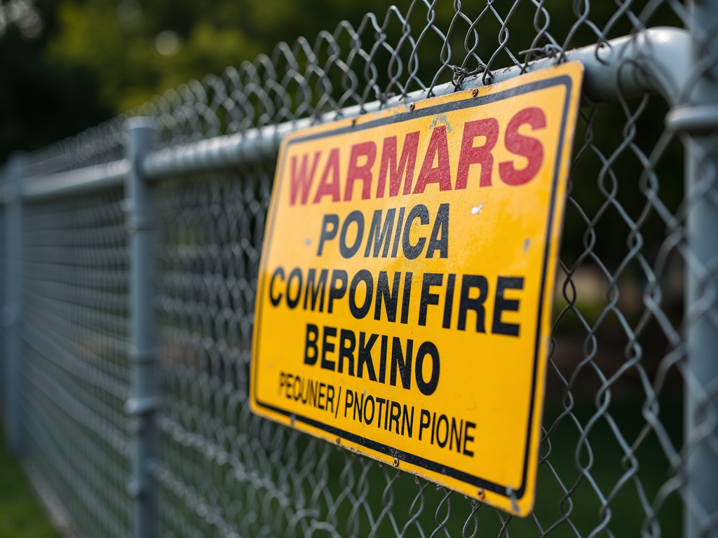 Warning sign fence — dog bite lawyer phoenix