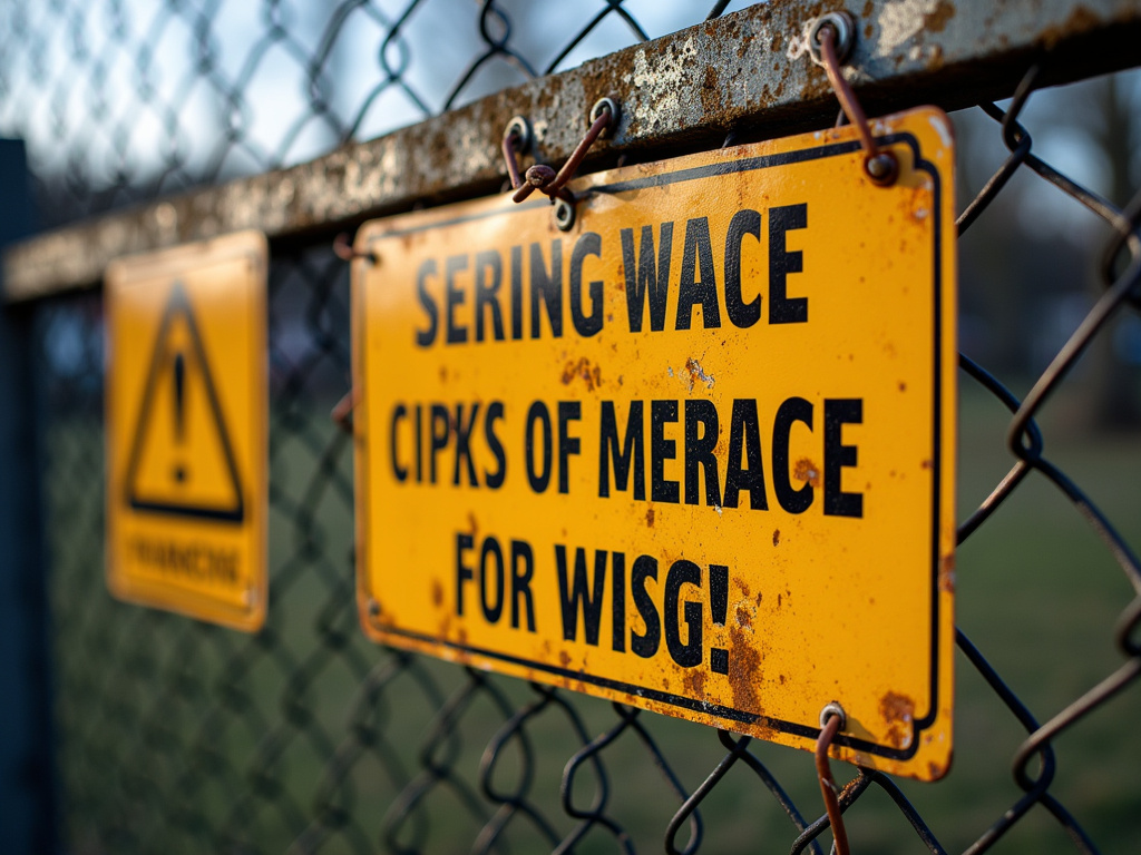 Warning sign fence — dog bite lawyer phoenix