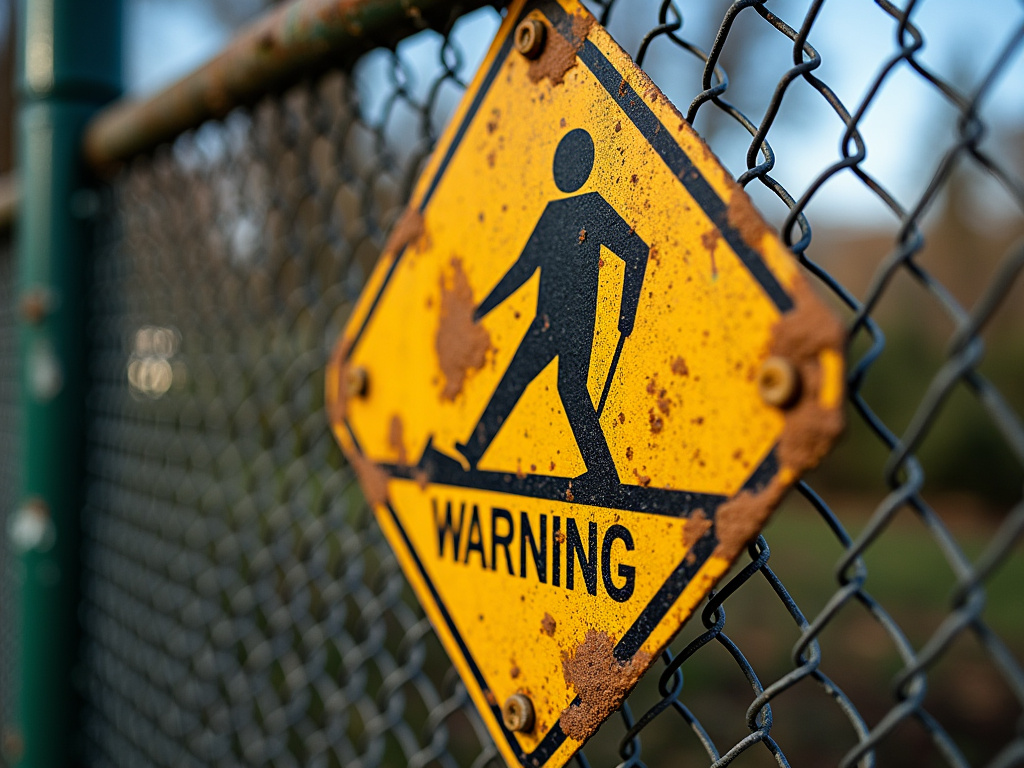 Warning sign fence — dog bite lawyer phoenix
