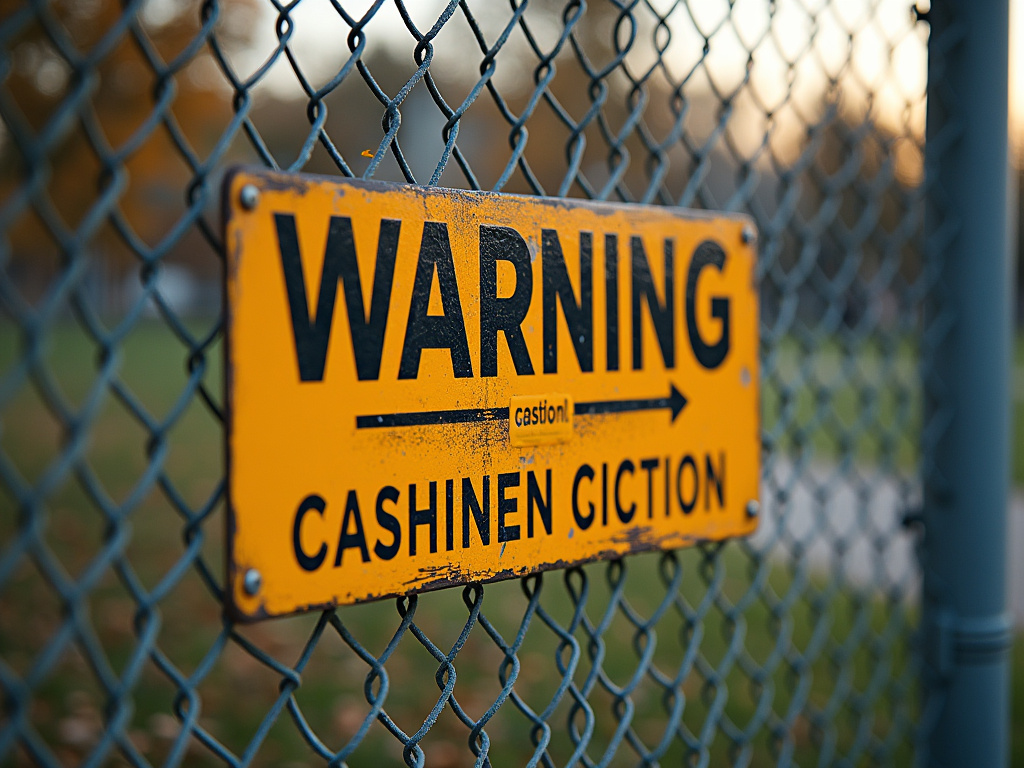 Warning sign fence — dog bite lawyer phoenix