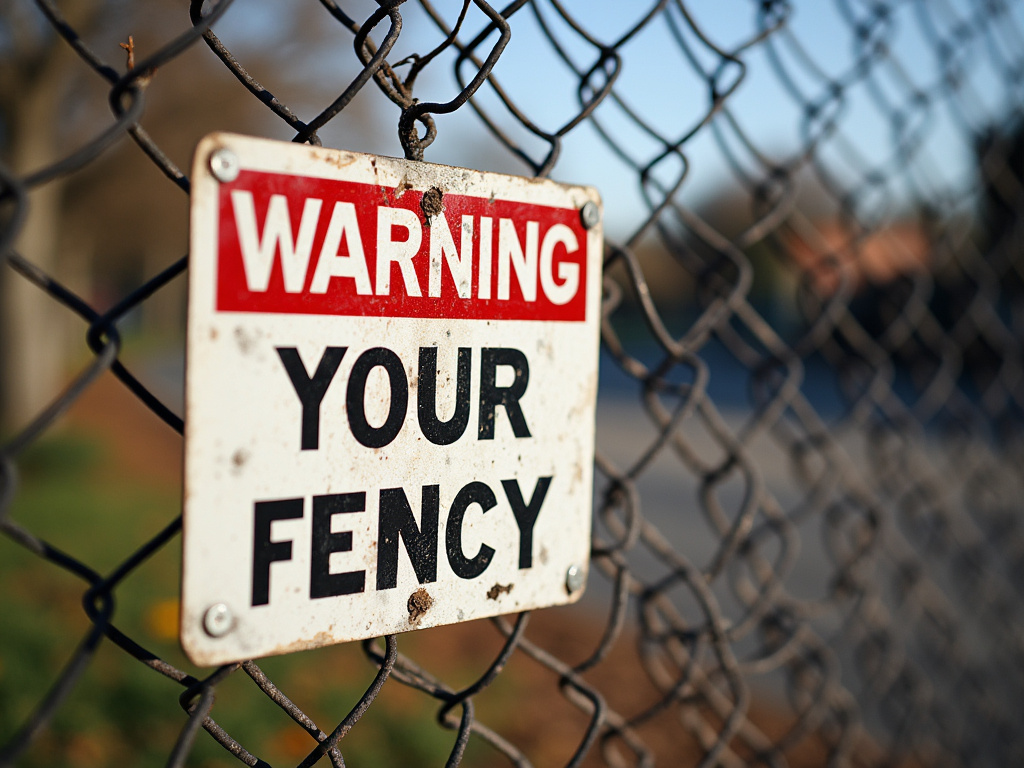 Warning sign fence — los angeles dog bite lawyer