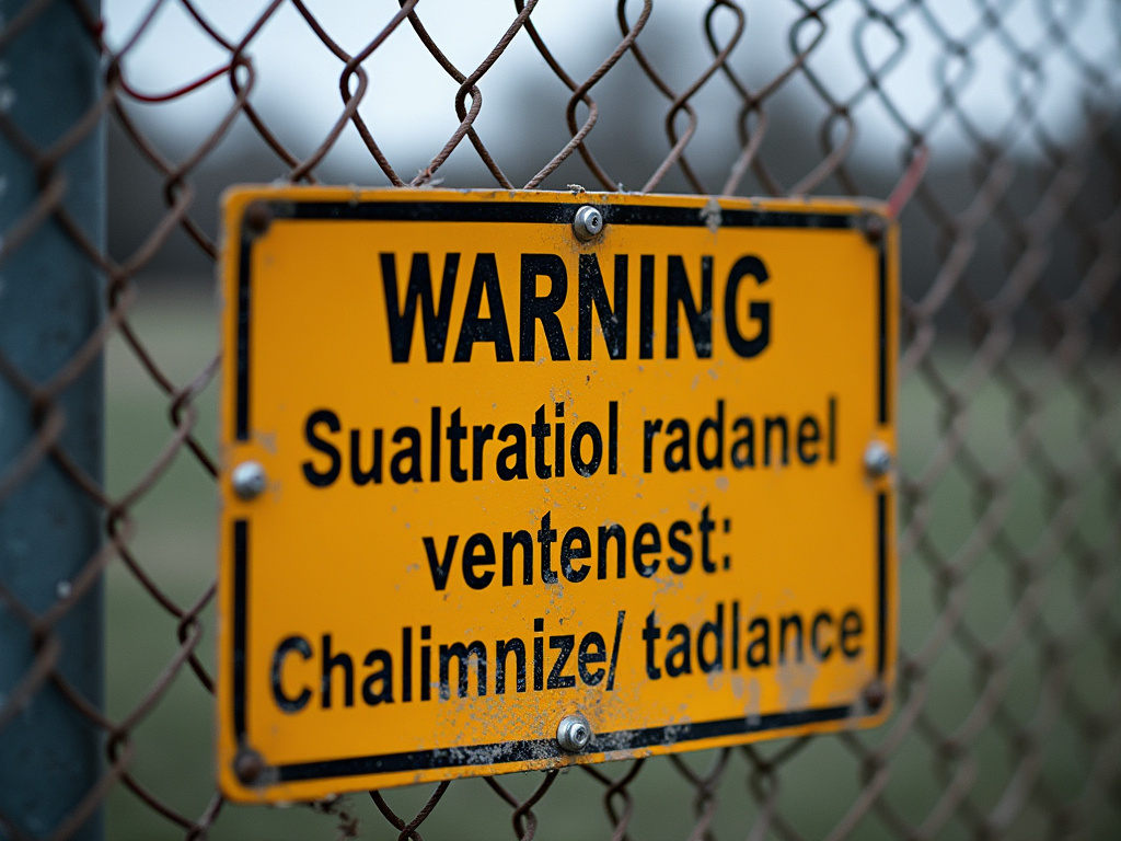 Warning sign fence — los angeles dog bite lawyer