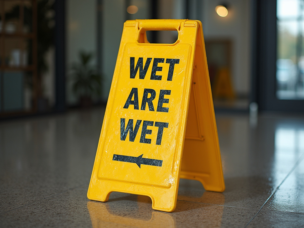 Wet floor sign — los angeles slip and fall lawyer