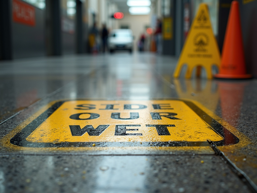 Wet floor sign — los angeles slip and fall lawyer