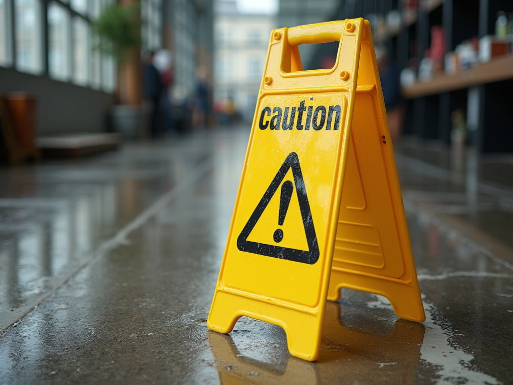 Wet floor sign — los angeles slip and fall lawyer