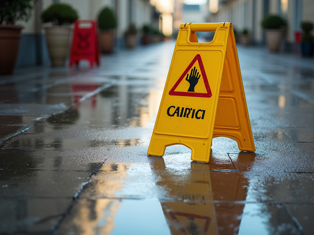 Wet floor sign — los angeles slip and fall lawyer